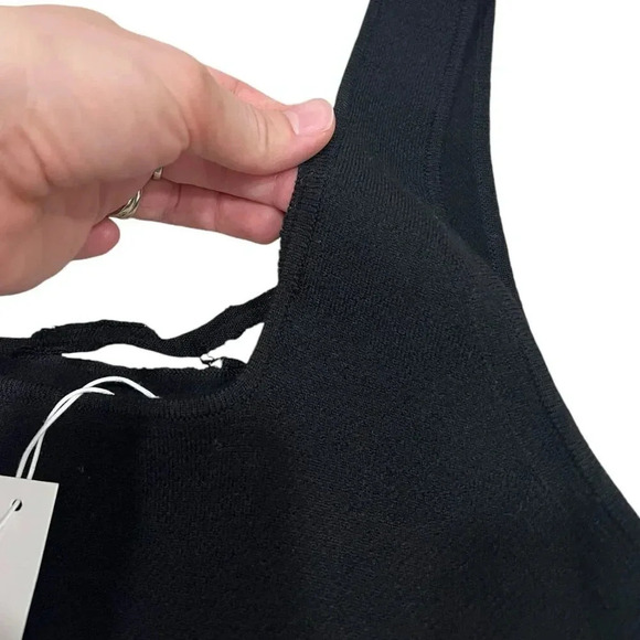 Vince Black Square Neck Wool Blend Knit Midi Tank Dress S - Picture 7 of 9